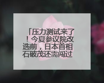 压力测试来了！今夏参议院改选前，日本首相石破茂还需闯过这一关