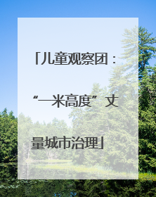 儿童观察团：“一米高度”丈量城市治理