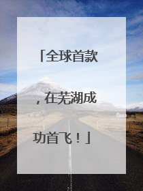 全球首款，在芜湖成功首飞！