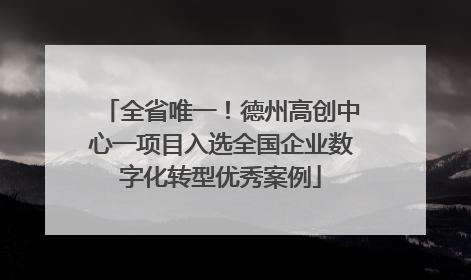 全省唯一！德州高创中心一项目入选全国企业数字化转型优秀案例