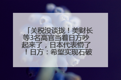 关税没谈拢！美财长等3名高官当着日方吵起来了，日本代表懵了！日方：希望实现石破茂与特朗普的会晤