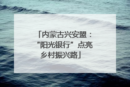 内蒙古兴安盟：“阳光银行”点亮乡村振兴路