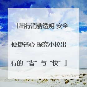 出行消费透明 安全便捷省心 探究小拉出行的“省”与“快”