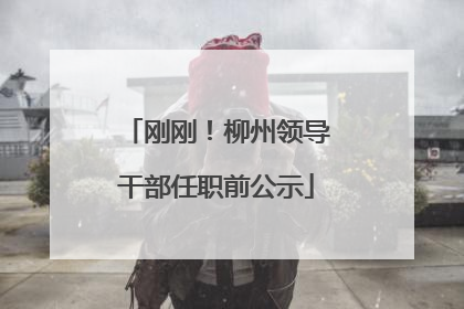 刚刚！柳州领导干部任职前公示