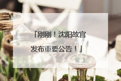 刚刚！沈阳故宫发布重要公告！