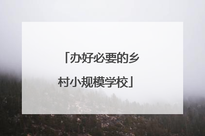 办好必要的乡村小规模学校