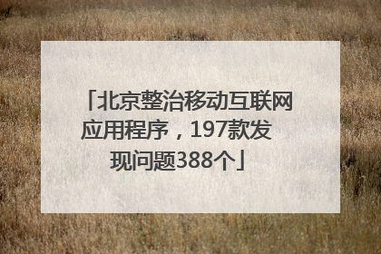 北京整治移动互联网应用程序，197款发现问题388个