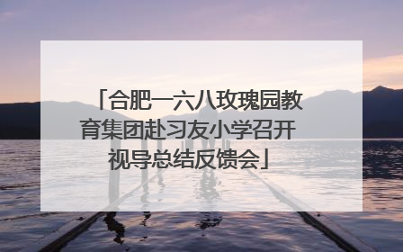 合肥一六八玫瑰园教育集团赴习友小学召开视导总结反馈会
