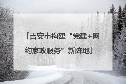 吉安市构建“党建+网约家政服务”新阵地