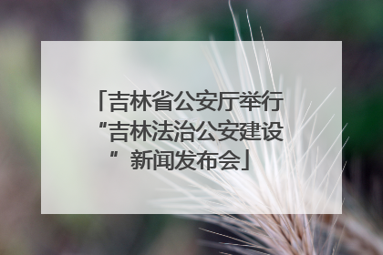吉林省公安厅举行“吉林法治公安建设”新闻发布会