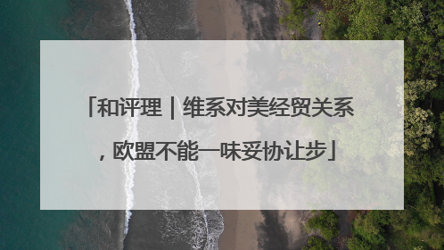 和评理｜维系对美经贸关系，欧盟不能一味妥协让步