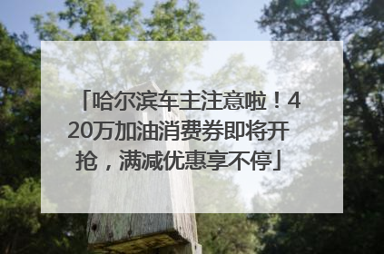 哈尔滨车主注意啦！420万加油消费券即将开抢，满减优惠享不停