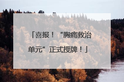 喜报！“胸痛救治单元”正式授牌！