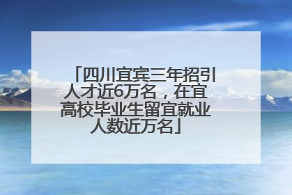 四川宜宾三年招引人才近6万名，在宜高校毕业生留宜就业人数近万名