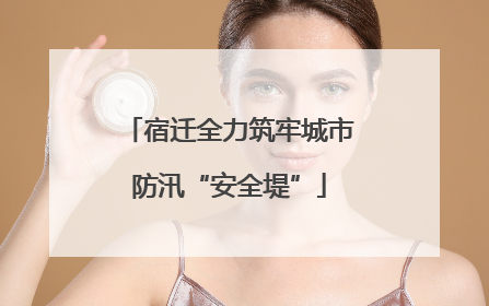 宿迁全力筑牢城市防汛“安全堤”
