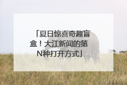 夏日惊喜奇趣盲盒！大江新闻的第N种打开方式