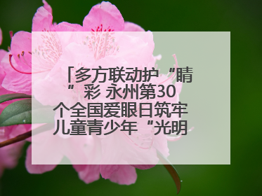 多方联动护“睛”彩 永州第30个全国爱眼日筑牢儿童青少年“光明”防线