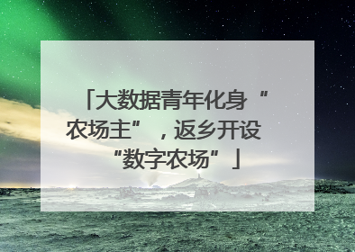 大数据青年化身“农场主”，返乡开设“数字农场”