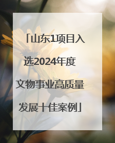 山东1项目入选2024年度文物事业高质量发展十佳案例