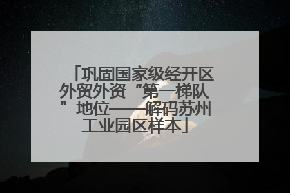 巩固国家级经开区外贸外资“第一梯队”地位——解码苏州工业园区样本