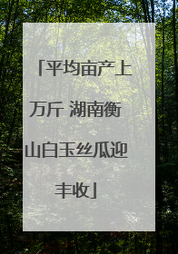 平均亩产上万斤 湖南衡山白玉丝瓜迎丰收
