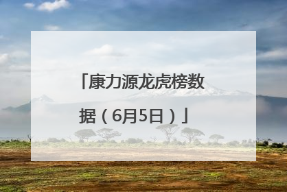 康力源龙虎榜数据（6月5日）