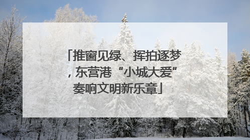推窗见绿、挥拍逐梦，东营港“小城大爱”奏响文明新乐章