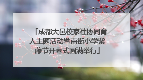 成都大邑校家社协同育人主题活动暨南街小学紫藤节开幕式圆满举行