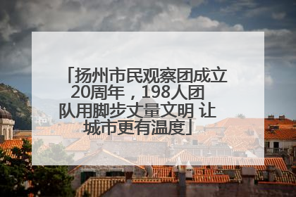 扬州市民观察团成立20周年，198人团队用脚步丈量文明 让城市更有温度