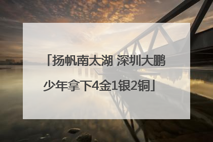 扬帆南太湖 深圳大鹏少年拿下4金1银2铜