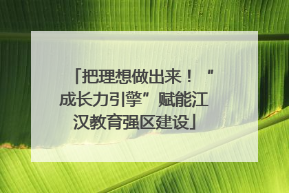 把理想做出来！“成长力引擎”赋能江汉教育强区建设