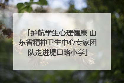 护航学生心理健康 山东省精神卫生中心专家团队走进堤口路小学