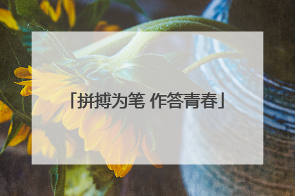 拼搏为笔 作答青春