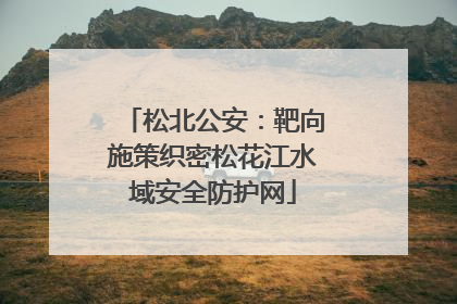 松北公安：靶向施策织密松花江水域安全防护网