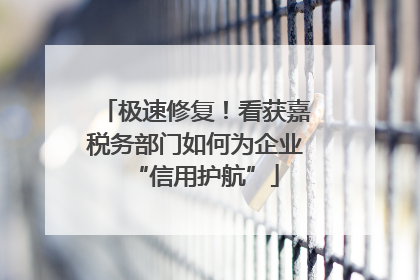 极速修复！看获嘉税务部门如何为企业“信用护航”