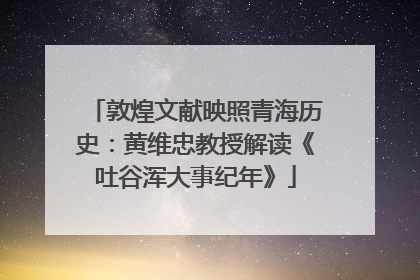 敦煌文献映照青海历史：黄维忠教授解读《吐谷浑大事纪年》