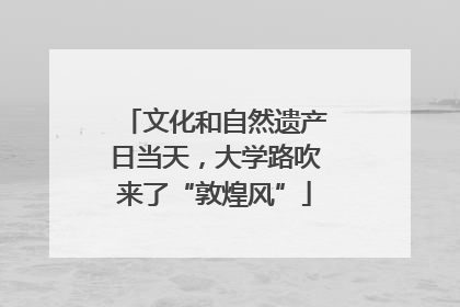 文化和自然遗产日当天，大学路吹来了“敦煌风”