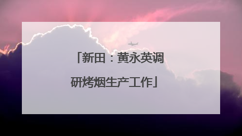 新田：黄永英调研烤烟生产工作