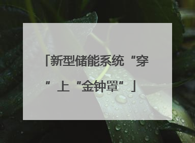 新型储能系统“穿”上“金钟罩”