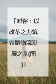 时评：以改革之力筑铁路物流发展之基(图)
