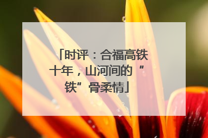 时评：合福高铁十年，山河间的“铁”骨柔情