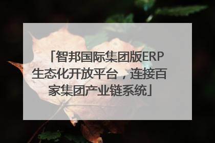 智邦国际集团版ERP生态化开放平台，连接百家集团产业链系统