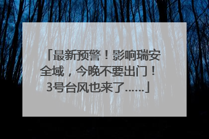 最新预警！影响瑞安全域，今晚不要出门！3号台风也来了……