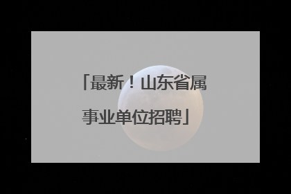 最新！山东省属事业单位招聘