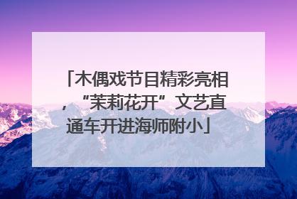 木偶戏节目精彩亮相，“茉莉花开”文艺直通车开进海师附小