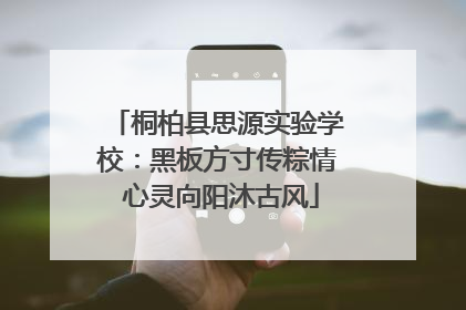 桐柏县思源实验学校：黑板方寸传粽情 心灵向阳沐古风