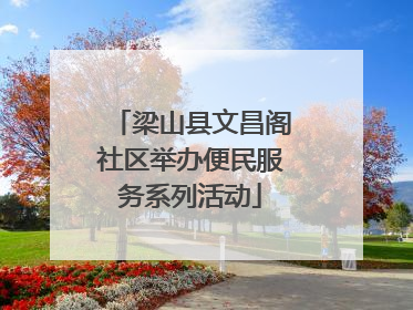 梁山县文昌阁社区举办便民服务系列活动