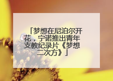 梦想在尼泊尔开花，宁诺推出青年支教纪录片《梦想二次方》