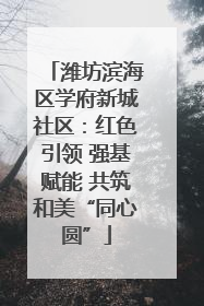 潍坊滨海区学府新城社区：红色引领 强基赋能 共筑和美“同心圆”