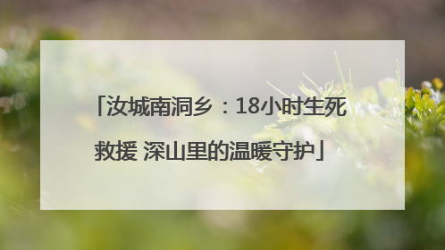 汝城南洞乡：18小时生死救援 深山里的温暖守护